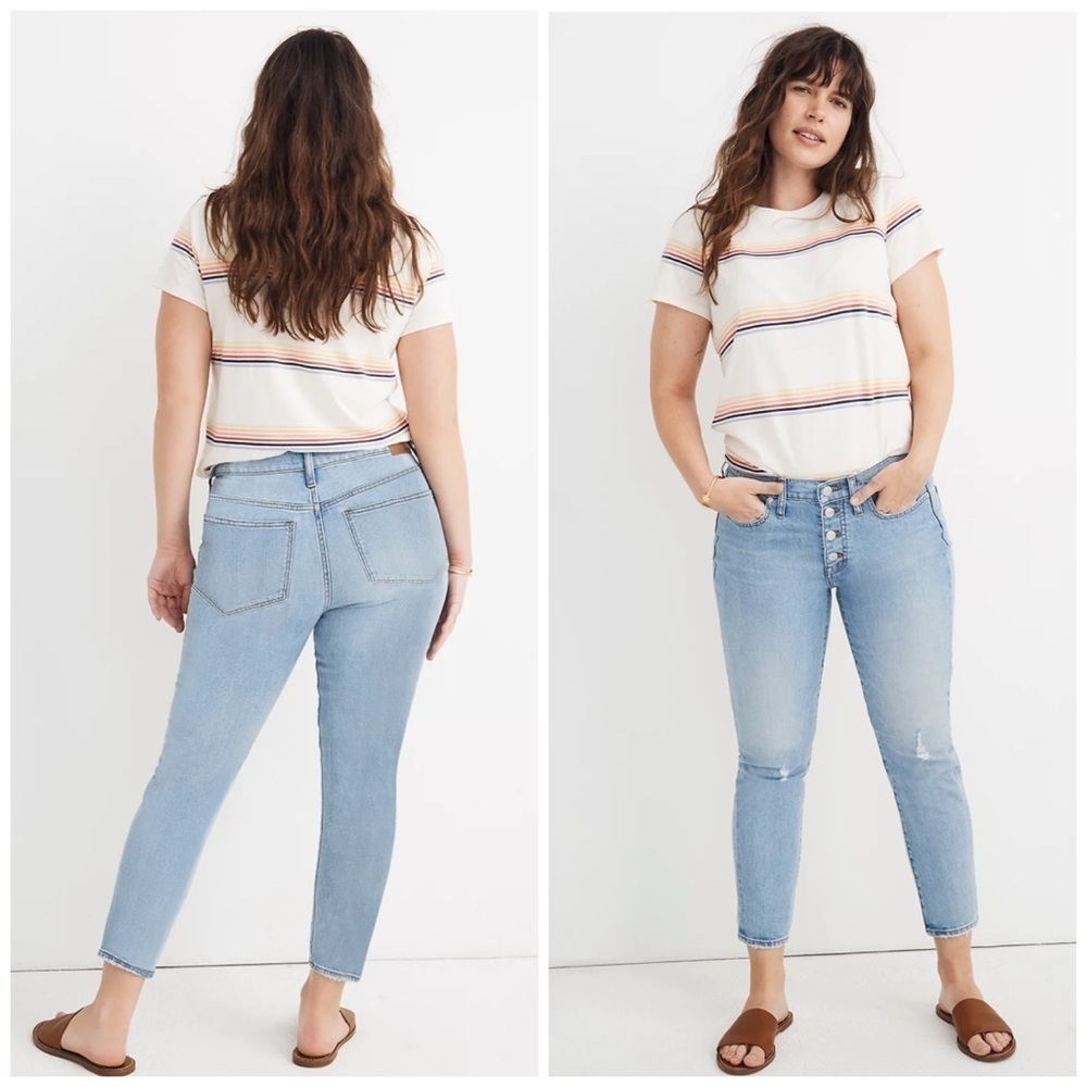 Madewell 9” High-Rise Skinny Crop Jeans Button Front Asbury Wash Size 31